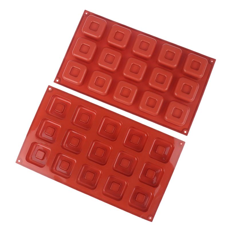 15-секционная квадратная силиконовая форма для выпечки торта, желе, пудинга, шоколада, кубиков льда, кексов, кексов, противня для выпечки