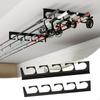 Fishing Pole Storage Rack Set Fits 5 Rods Accessory Carbon Steel Wall or Ceiling Mounted
