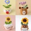 Mini Animal Crochet Potted Cute Handwoven Cartoon Flowers Creative Hand-knitted Car Home Desktop Shelf Decor Items Gift