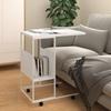 Side Table On Wheels, White, 55x36x63.5 Cm