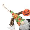 Festive Pumpkin Ornament Halloween Gnome Wreath, Faceless Rattan Rustic Hanging Decoration Wreath with Ghost for Front Door Wall Holiday Party Decor