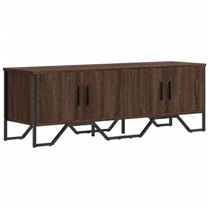 VidaXL Meuble TV chêne marron 122x34x41 cm bois d'ingénierie, support TV, buffet TV, meuble multimédia, banc TV, meuble 848588