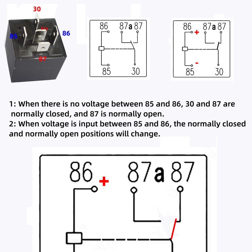 QXNY 5-контактное водонепроницаемое автомобильное реле с длительным сроком службы, нормально открытое реле постоянного тока 12 В/24 В 40 А для кондиционера фар
