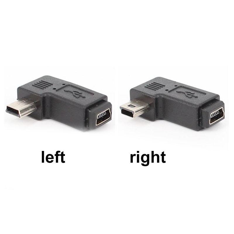 Mini USB 5pin угловой переходник «папа-мама» 90 градусов M-F угловой левый и правый удлиненный адаптер-коннектор