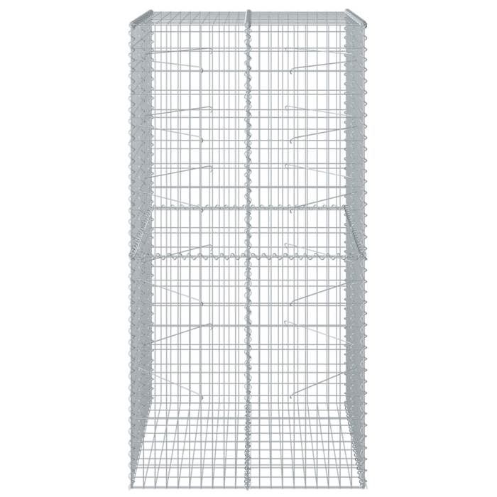 VidaXL Gabion Basket with Lid 100x100x200 Cm Galvanized Iron, Gabion Wall, Gabion Retaining Wall, Fence In 3295225
