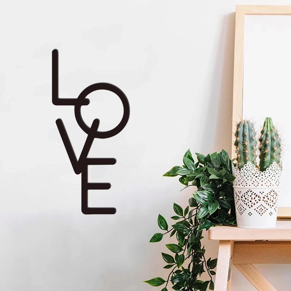 1pc LOVE Metal Sign Vertical Design Elegant Metal Wall Decor Stylish LOVE Word Art for Nursery, Bedroom, & Lobby Wall Decoration
