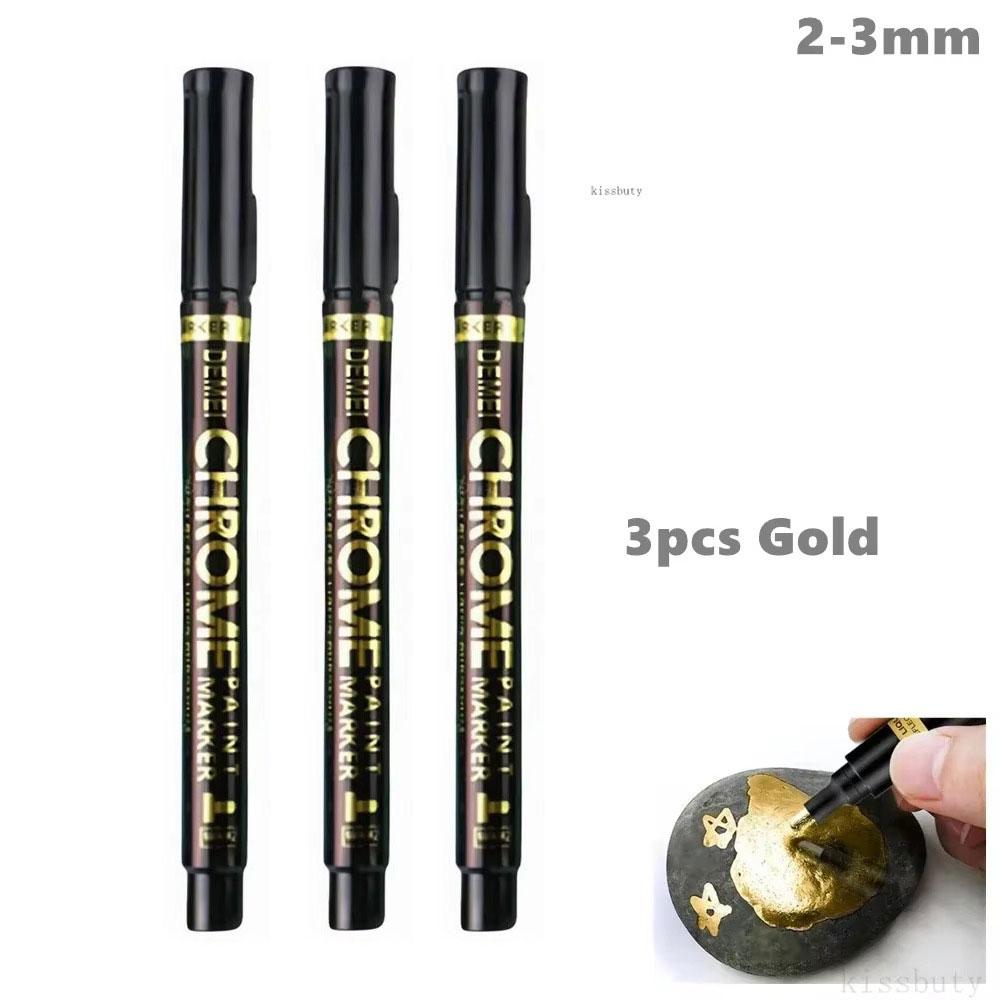 1-5Pcs Chrome Paint Marker Reflective Fluid Mirror Paint Pen 2mm Silvery Ink For DIY Car Styling Model Metal Wood Plastic Stone