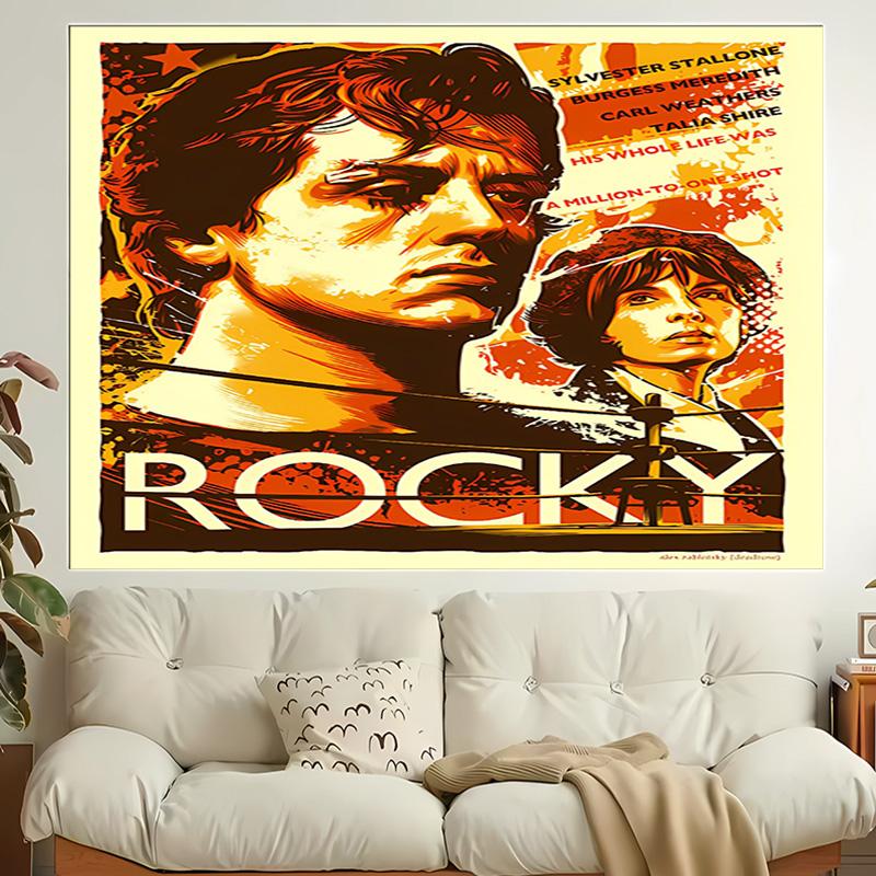 1pc The Champion of Boxing Rock-y Tapestry, Living Room, Bedroom, Office, Party Decor, Ideal Festive Gift