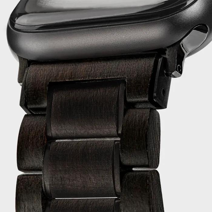 Деревянный ремешок для Apple Watch 38/40/42/44 мм Черный Совместим с SE/6/5/4/3/2/1