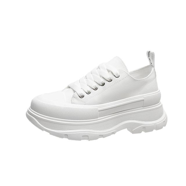 Women's Thick Sole Elevated Canvas Casual Sneakers Summer Fashion New Outdoor Running Lace Up Sports Casual Shoes Size 34-45