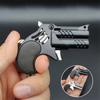 Mini Folding Rubber Band Gun 6 Shot Leather Band Gun Alloy Model Pistol Collection Toy Gift Shot Bullet Gun
