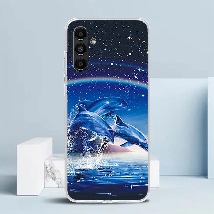 Чехол для телефона с милым дельфином, животным океана, для Samsung Galaxy A17 A37 A57 A16 A15 A14 A13 A56 A55 A54 A53 A36 A35 A34 A33 A26 A25 A24