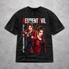 Men Women Vintage Washed Tshirts Claire Redfield Print Shirt Apparel Harajuku  Tee Shirt