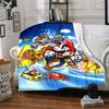 Mario'S Adventure Space Flannel Blanket Super Soft Warm Cozy Blanket For Sofa Bed Office Travel Allseason Home Decor Gift