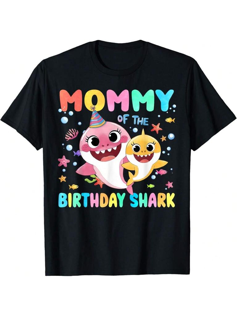 Mommy Of The Birthday Family Shark Funny Kids Birthday Party T-Shirt