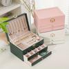 Jewelry Organizer Box, Women Jewelry Box 3 Layers with 2 Drawers, Large Jewelry Organizers Jewelry Boxes Display