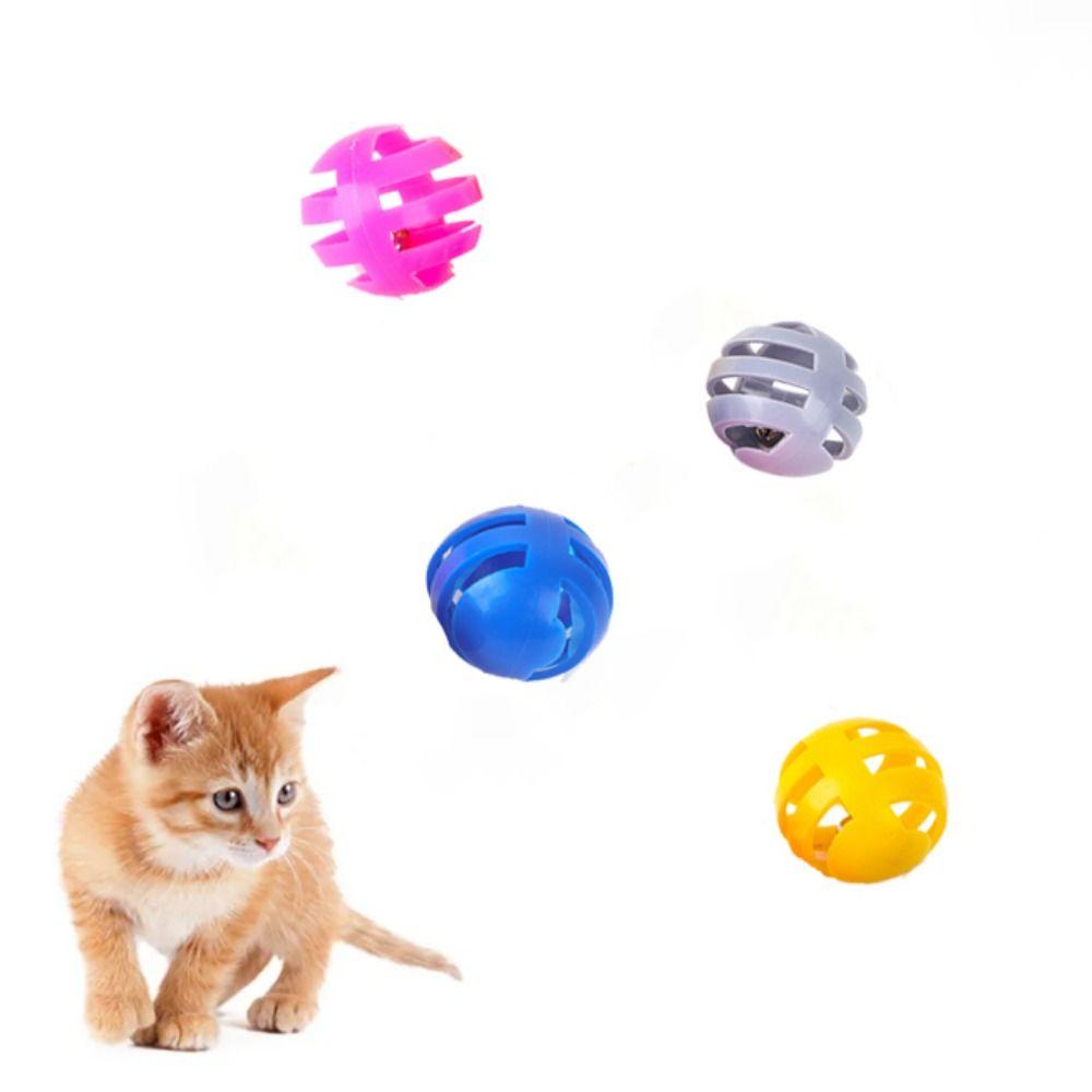 Plastic Cat Bell Ball Toy Interactive Jingle Ball Cat Toys Portable Chasing Cat Toys Ball Puppy