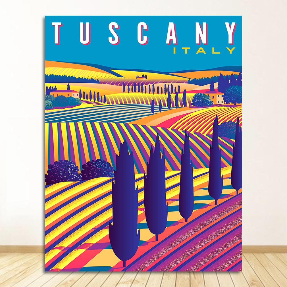 Italy Rome Capri Tuscany Retro Posters and Prints Travel Cities Landscape Wall Art Picture Bedroom Hd Print Vintage Art Painting