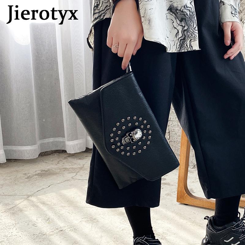 Женский клатч в готическом стиле, винтажная женская сумка с заклепками и черепом, кожаная сумка через плечо, сумка через плечо, Прямая поставка