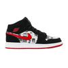 Детские кроссовки Jordan 1 Mid Newspaper Air Times (GS) Черный/Тренировочный Красно-Белый