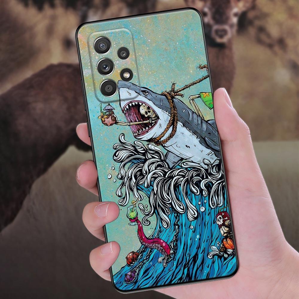 Японский Дракон Волна Аниме Чехол для Телефона Для Samsung Galaxy A57 A56 A37 A55 A36 A26 A54 A52 A35 A34 A25 A17 A16 A15 A07 Мягкая Крышка