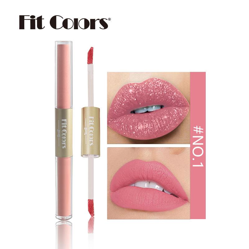 Double End Non-stick Cup Matte Pearlescent Lip Gloss Waterproof Lip Glaze Hydrating Liquid Lipstick