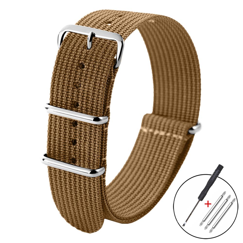 Ribbed Nylon Watchband Woven Nylon Watch Strap 18mm 20mm 22mm for Military Watch Band Bracelets for Omega Watchband Accessories