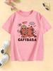 Funny Capybara Girls Design T Shirts Kids Childrens Tshirt Boys Girls Summer Spring Casual Top Tee
