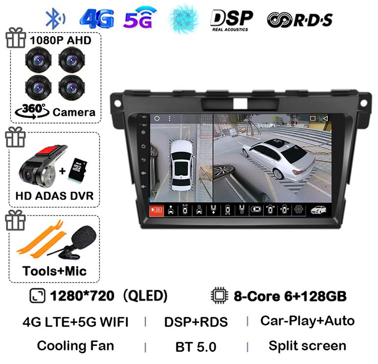 Android 14 Carplay для MAZDA CX-7 CX7 CX 7 2007 2008 2009 2010 2011 2012 2013 2014 Автомобильное радио GPS Мультимедиа Видеоплеер Стерео