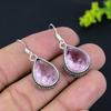Pink Kunzite Gemstone Handmade 925 Sterling Silver Jewelry Earring 1.50" r2F41