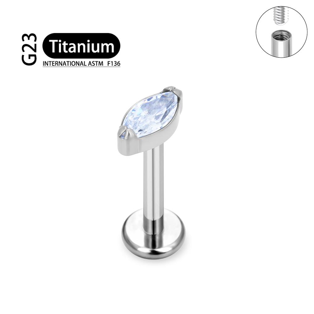 Титановые серьги-гвоздики G23 для ушей, хряща, с цирконом, опалом, агатом, лабрет, для губ, козелка, носа, для женщин, Рождественский подарок, пирсинг, ювелирные изделия