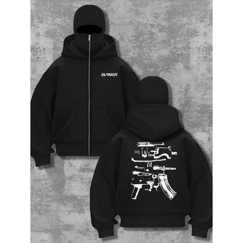 Шанглиан Толстовка с капюшоном на молнии Пальто Унисекс Весна Осень Зима Флис Двойной капюшон Толстовка для мужчин