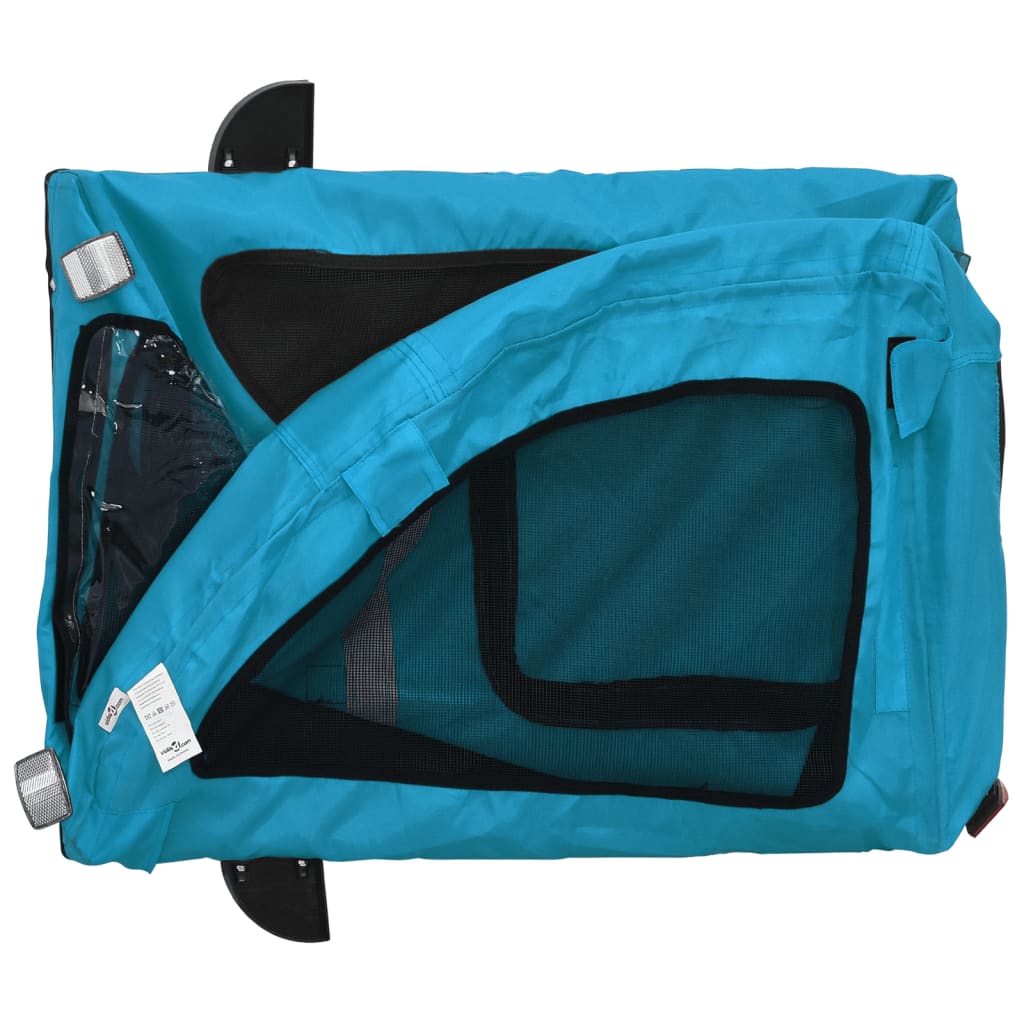 Bicycle Trailer for Dogs Blue Oxford Fabric and Iron