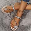 Comfortable Women's Shoes Big Size Sandals Slippers Female Summer Beach Sandals Rhinestone Flat Bottom Popular Slippers