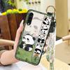Shockproof Wrist Strap Phone Case For LG Velvet 4G/5G Silicone Soft case Durable Kickstand Cartoon Lanyard Panda Ring