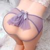 Erotic Bow Lace Thong Women Open Crotch Panties Sexy Transparent Lingerie Perspective Stretching Underwear