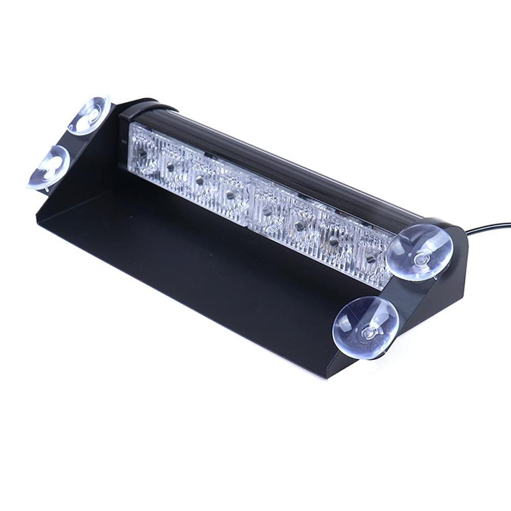 Red Blue 8 LED Strobe Light For Car 12V LED Emergency Signal Light Auto Truck Flashing Windshield Flash Lighting Cup Holders 5
