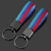 For BMW M Performance E46 E90 E60 F10 F30 E39 E36 F20 E87 G30 E92 E91 X5 3D Metal Keyring Leather Car Keychain Key Chain Rings knpc33