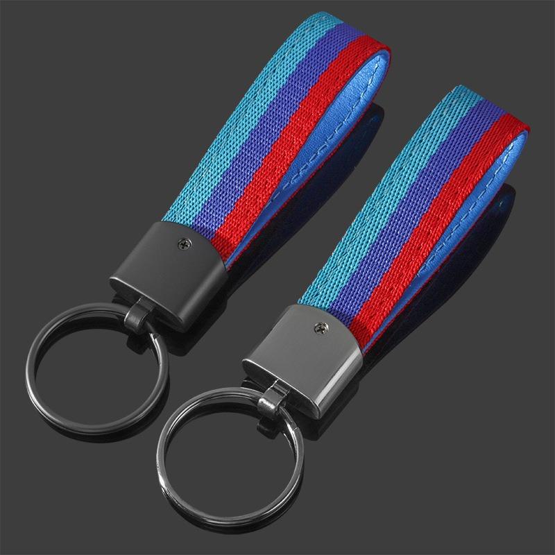 For BMW M Performance E46 E90 E60 F10 F30 E39 E36 F20 E87 G30 E92 E91 X5 3D Metal Keyring Leather Car Keychain Key Chain Rings knpc33