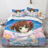 Аниме Cardcaptor Sakura Комплект постельного белья для спальни Мягкое современное покрывало Удобное детское пододеяльник Наволочка