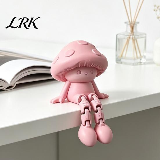 Оригинальный подарок для друзей 3D-печатная милая фигурка гриба, Подвижная шарнирная кукла, Атмосферное украшение для полки, Сидящая статуэтка, Креативный настольный