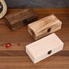 Retro Rectangular Wooden Storage Box Clamshell Desktop Organizer Jewelry Gift Box For Home Decoration