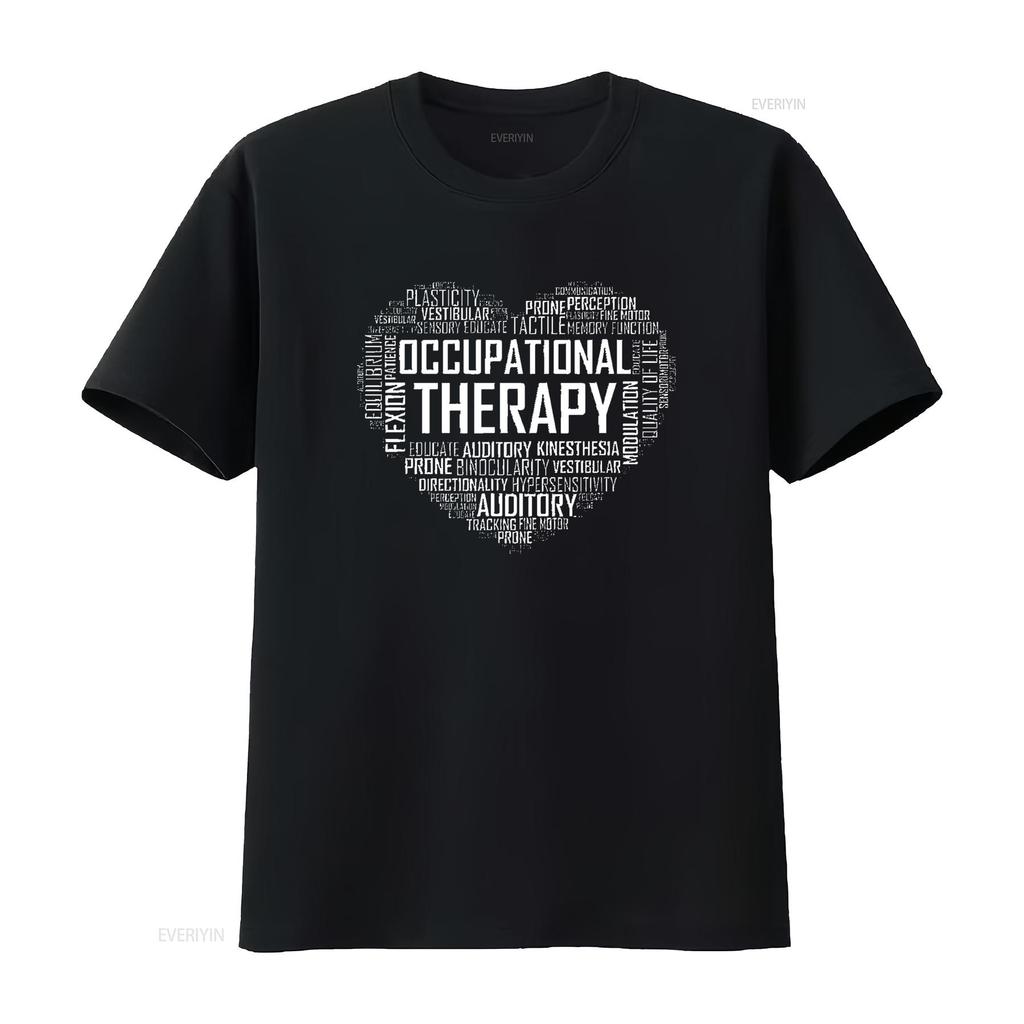 Женская футболка OT Occupational Therapy Месяц терапевта Черная Средняя винтажная стираная мягкая универсальная стильная топ для повседневной носки