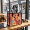 Rust Art Printed Tote Bag Large Capacity Canvas Shoulder Bag Casual Daily Commuter Handbag