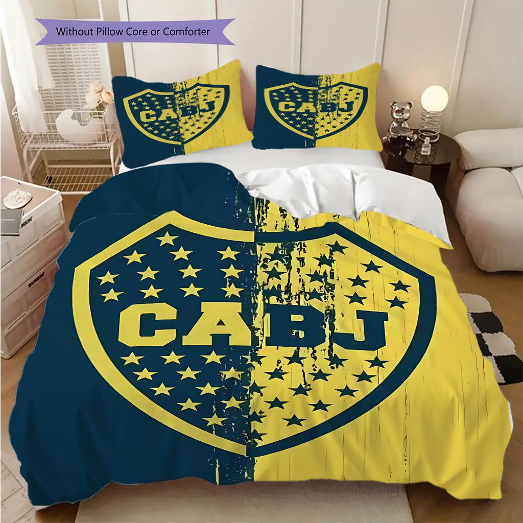 Boca Juniors Pattern Bedding Quilt Set Quilt Cover Pillowcase Home Decoration Birthday Gift (1 * duvet cover + 2 * pillowcase, without core)