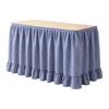 Conference Room Table Decoration 6Ft Gingham Skirt with Ruffled Edge, Checkered Teacher Desk Skirt, Detachable Hook And Loop Wrap for Classroom Desk,