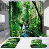 4 шт. пейзажная серия, наборы занавесок для душа для ванной комнаты, нескользящие коврики для ванной комнаты, крышка для унитаза, коврик для ванной
