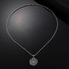 Exaggerated Punk Sliver Color Skull Palm Spider Web Pendant Box Chain Necklace for Women Halloween Party Collar Chain Jewelry
