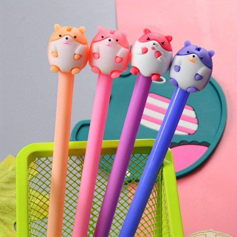 10pcs 0.5mm Cute Hamster Gel Pen Cartoon Gel Pen Creative Learning Stationery Water-based Pen Prize Gift