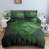Green Nature Weed Leaves Comfortable Duvet Quilt Cover Pillowcase Bedding Set Children Bedroom Decoration Home Textile